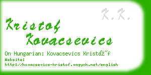 kristof kovacsevics business card